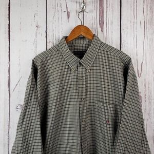 Siegfried Casual Button Down Shirt Mens Size XXL Plaid Long Sleeve Cotton Black